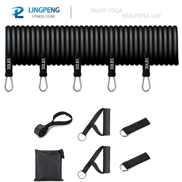 Fitness Resistance Rubber Band Yoga Elastic Band Upgrade Training Bar Set