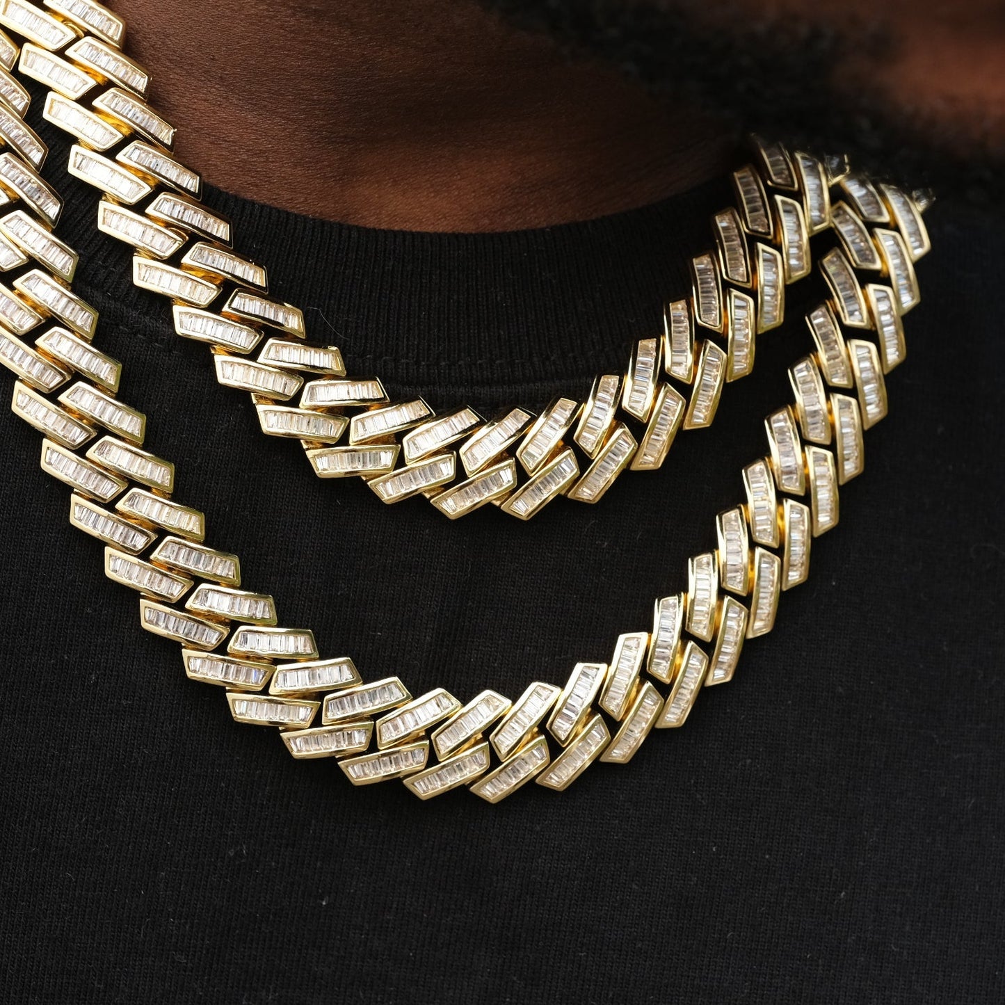 14MM Baguette Channel Set Cuban Necklace