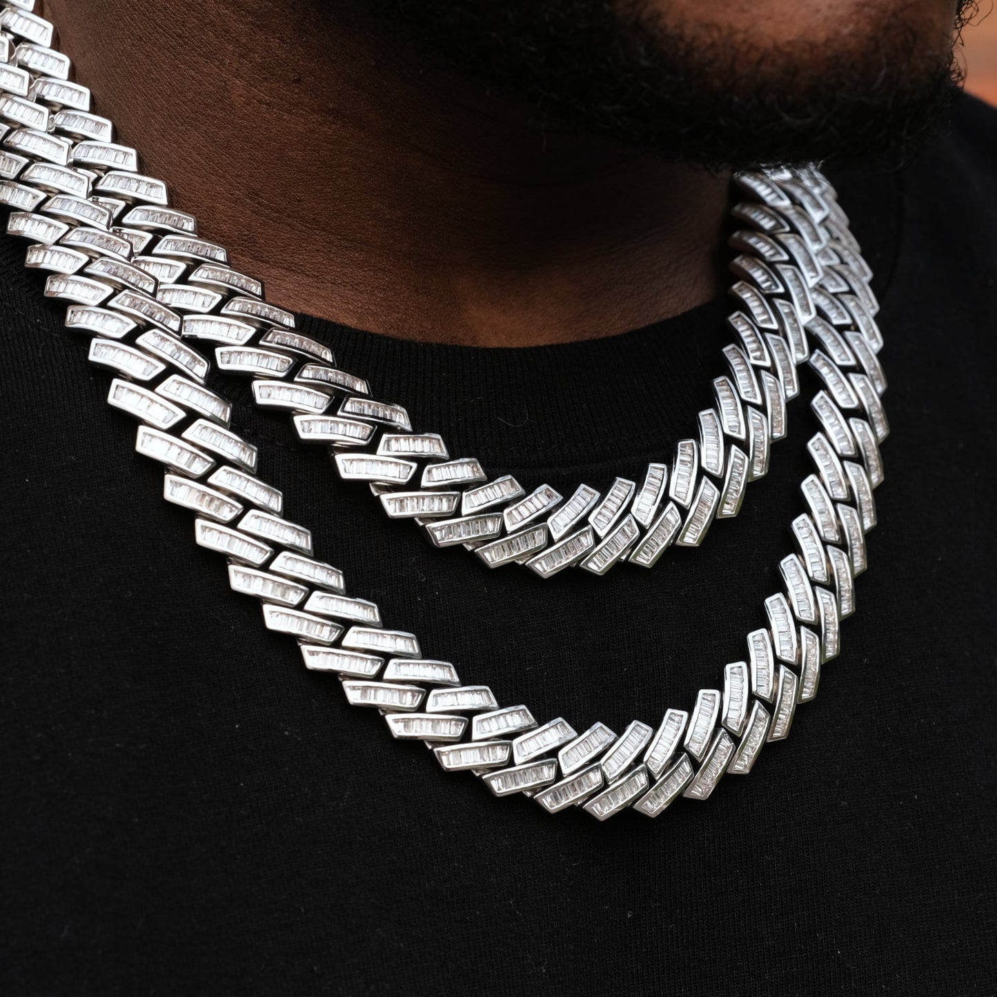 14MM Baguette Channel Set Cuban Necklace